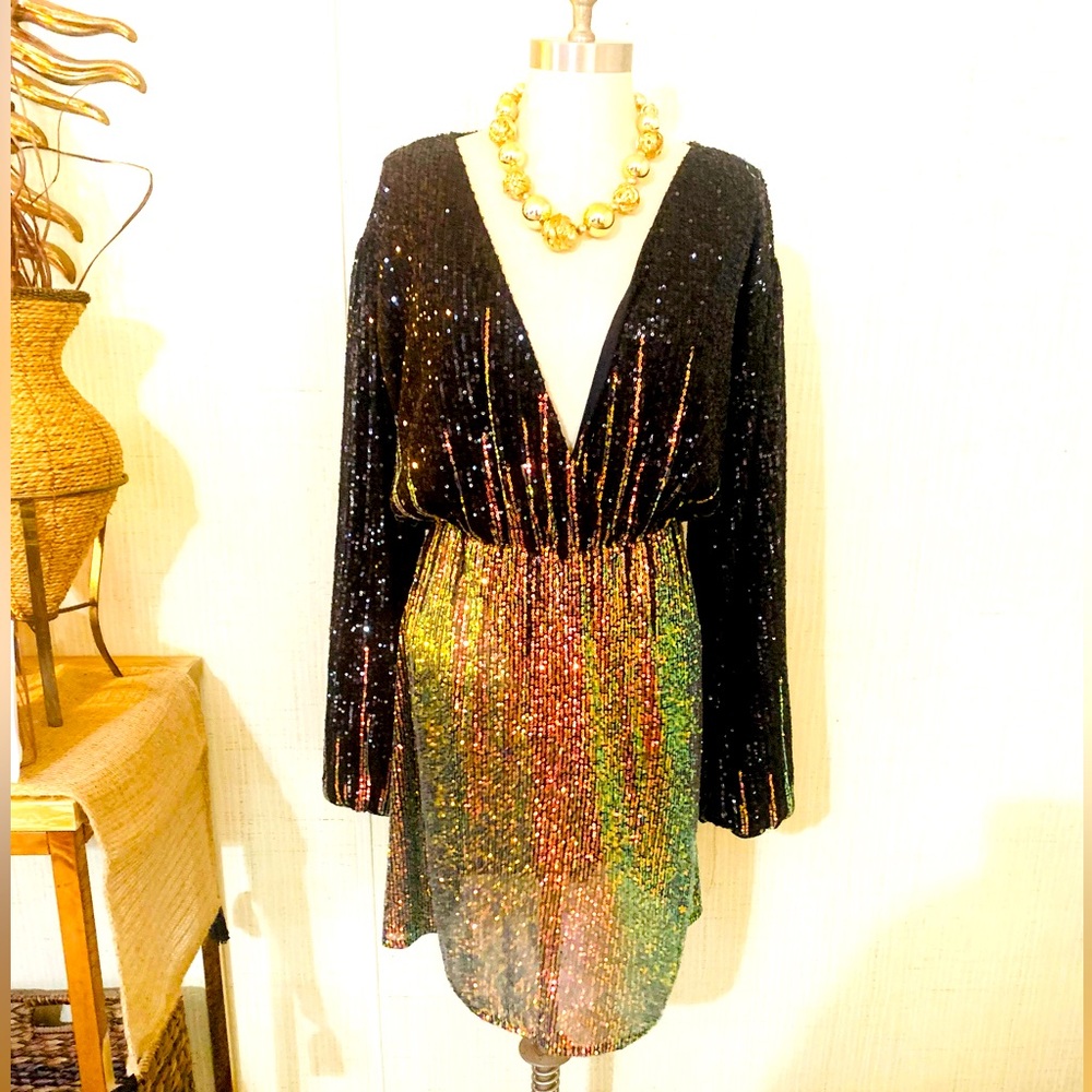 Red Dot Boutique Sequin Skater Dress